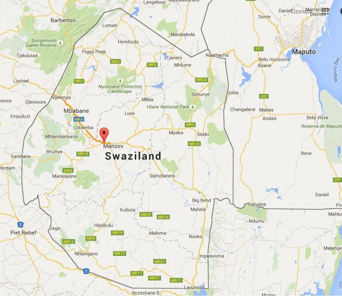 Kart over matsapha Swaziland