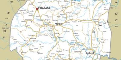 Kart over mbabane Swaziland