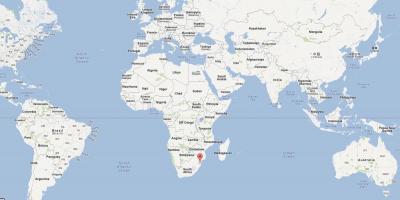 Kart over Swaziland på verden
